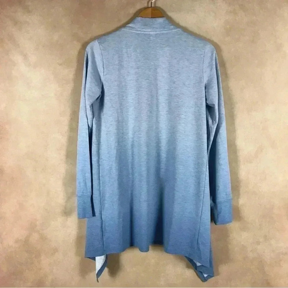 IDEOLOGY Women's Dip-Dye Waterfall Draped Open Front Cardigan, Blue, Small - Picture 4 of 5